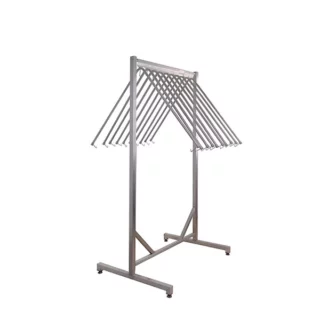 Stainless steel apron storage rack