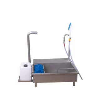 Automatic sole washer with handheld brush