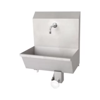 Knee operated hand washing sink